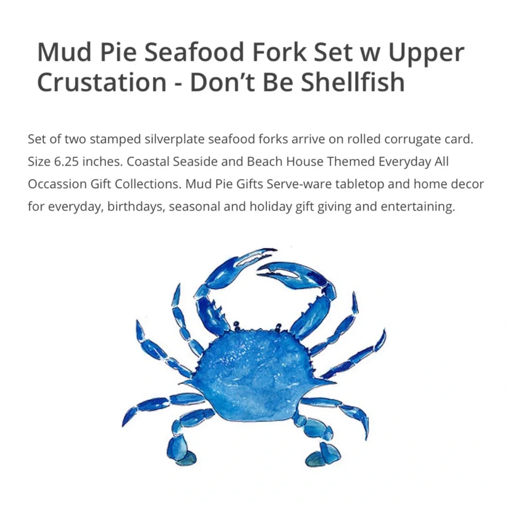 Mud Pie Seafood Fork Set